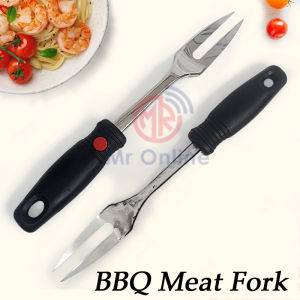 Stainless Steel BBQ Meat Fork with Plastic Handle | Carving Fork | Garpu BBQ / Garpu Daging Dapur | Kitchen Cooking Tool