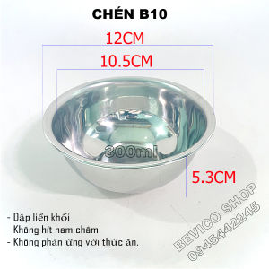 Combo 5-10 chén inox không hít (3 size) | đựng cơm canh nước chấm...