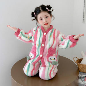Christmas gifts Halloween Kawaii Melody Girls Pajamas Sanrio New Winter Anime Cartoon Cardigan Home Clothes Set children Thickened Warm sweet soft Robe