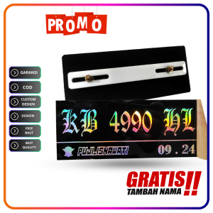 (1 SET) Plat Motor Akrilik Hologram Baut Universal Semua Merk Sepeda Motor