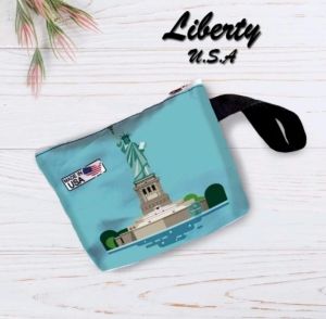[ GROSIR ] ALVYSTREET -  Dompet Pouch Dompet Koin Souvenir Manca negara Oleh Oleh Luar Negri Motif New York Gambar Printing Harga Eceran Termurah | 4 Motif