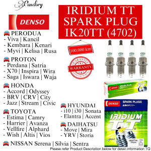 【💯ORIGINAL】IK20TT (4702) DENSO IRIDIUM TT SPARK PLUG PROTON SAGA/ PERODUA MYVI/ HONDA/ TOYOTA / HYUNDAI/ NISSAN/ DAIHATSU