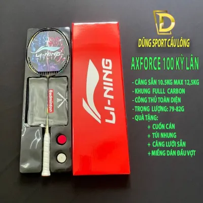 Vợt Cầu Lông Lining AXFORCE 100 Golden Kirin Bản Full Hộp Cuốn Cán Túi Đựng Vợt Dây Trợ Lực Căng Sẵn 11kg Max 13kg