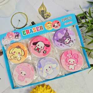 Penghapus Sanrio Bulat 1 pcs CUTE Lucu Harga TERMURAH bisa grosir COD / Eraser SANRIO 1 pcs Bentuk Bulat Gepeng ALat Tulis Sekolah Kekinian Kualitas Terbaik Favorit Anak Best Seller
