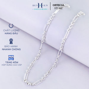 Dây Chuyền Bạc Trẻ Em Duy Hiển Kiểu Dây Xích Rỗng 3 Mắt Tròn Nối 1 Mắt Dài Độc Đáo Bắt Mắt