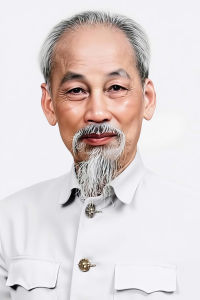 Tranh chân dung Bác Hồ chủ tịch nước Hồ Chí Minh kính yêu chất liệu in gỗ tráng gương bọc viền