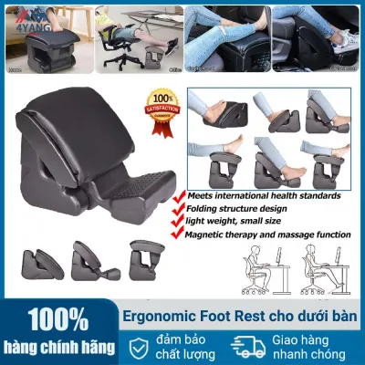 【Vận chuyển nhanh】Chỗ để chân có thể điều chỉnh có tựa chân & đệm Chỗ để chân tiện dụng cho bàn dưới Tải trọng tối đa góc có thể điều chỉnh 220Lbs Thích hợp cho ô tô gia đình văn phòng du lịch