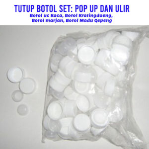 Tutup botol 2in1 untuk botol ASI Kaca ex UC 1000 Jual Per 100 pcs (dapat sepasang: tutup pop up dan tutup ulir) botol kaca sirup marjan kratingdaeng madu nusantara 28 mm 28 cm