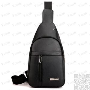 กระเป๋าหน้าอกผู้ชายรูหูฟังภายนอกกระเป๋าหนังกระเป๋าสะพายแฟชั่น