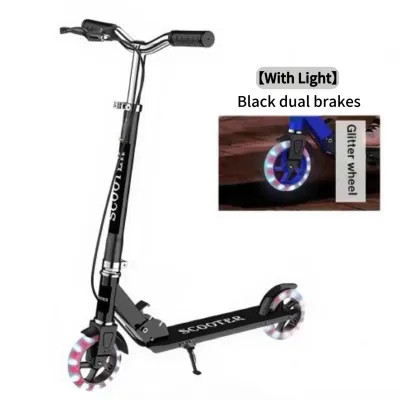 Scooter foldable adult/teen scooter height adjustable two-wheeled scooter with double brake walking tool