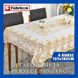Taplak Meja Premium 6 Kursi Uk 137x183cm Taplak Meja Makan Anti Air Alas Meja Ruang Tamu Aesthetic