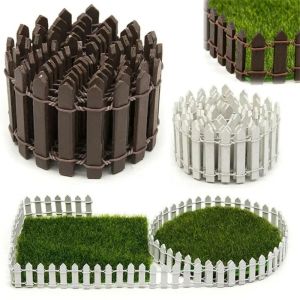 K0K4DQ Natural Wood Mini Fairy Garden Fence 90x5cm Customizable DIY Wooden Fence Lightweight Realistic Miniature Picket Fence Dollhouse Decoration