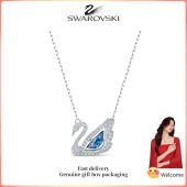 ♈ Swarovski ♈ Vòng cổ thời trang nữ Dây chuyền thiên nga bằng bạc Sterling S925 đá quý pha lê xanh Quà tặng ngày lễ tình nhân Quà tặng sinh nhật