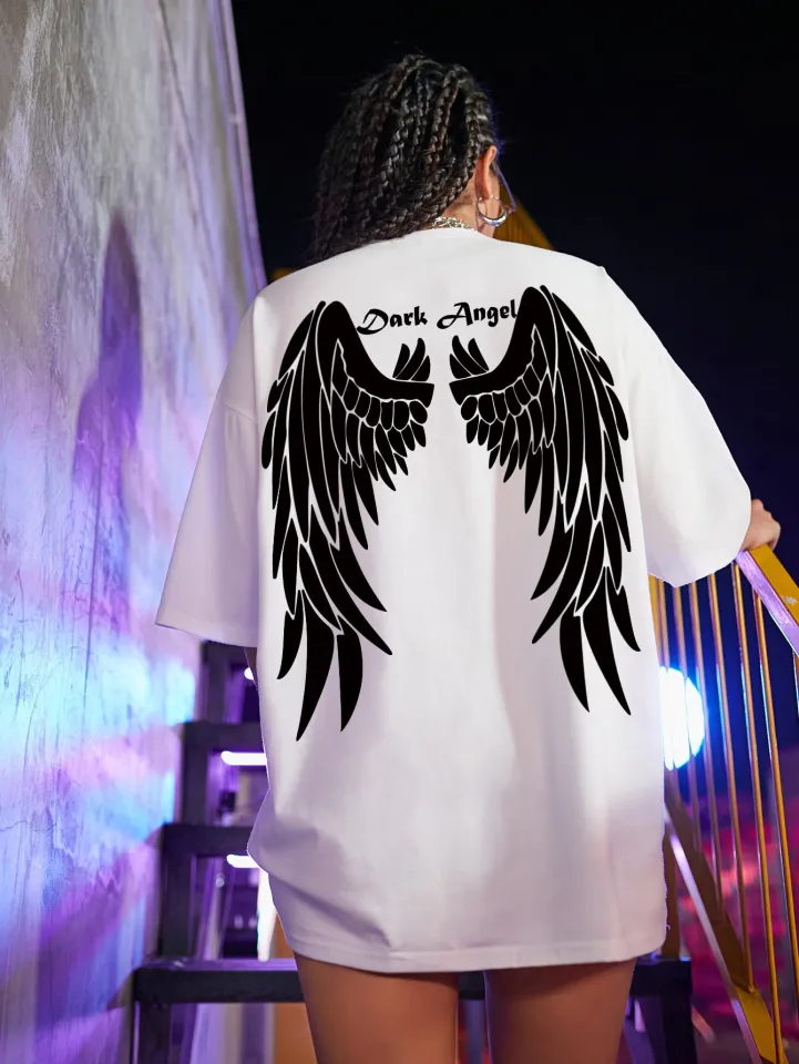 Angel wings on store shirt