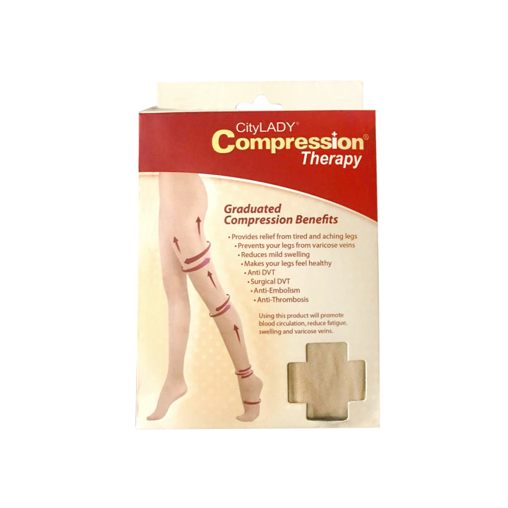 City Lady Knee High Compression Therapy Stockings (XL-Skintone)