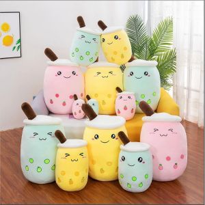 ASM Bubble Tea Plush Doll 24/35/50/70cm Bubble Tea Plush Toy Stuffed Boba Plush Pillow Food Milk Tea Soft Doll Fruit Tea Cup with Smiling Face Soft Pillow Matcha Stuffed