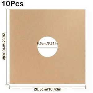 LUXEMO Kraft Paper Vinyl Record LP Jackets Brown 7/10/12 Inch Cardboard Vinyl Record Covers Blank Album Jackets