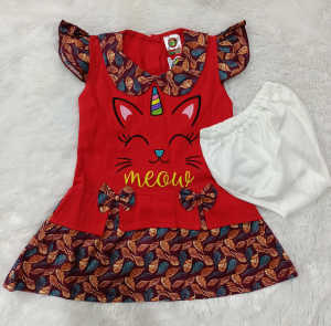 DRESS MIAW CAT ANAK PEREMPUAN (3-12 BULAN) TERBARU BAHAN MATT KATUN NYAMAN DI PAKAI [BISA COD]