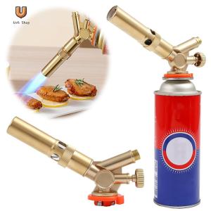 Butane Torch Brass with Adjustable Flame Kitchen Cooking Torch For Sous Vide Creme Brulee Baking BBQ [Ueb Shop]