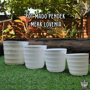 Pot Mado Model Sarang Tawon Putih Merk Lovenia | LM 18 - LM 32 | Pot Bunga