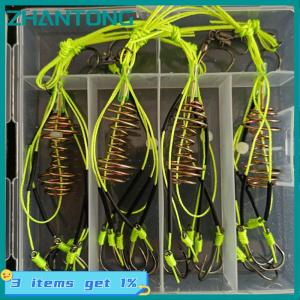 ZHANTONG 4 cái móc câu cá carbon cao Móc Câu Cá chép hình cầu móc treo chống nổ chống nổ móc lò xo móc nổ chống cuộn