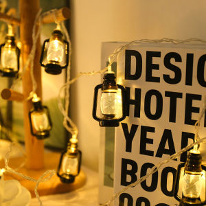 Retro Led Kerosene Bottle Lamp String Lights / Battery Powered Decoracion Oil Lamp Fairy Light / Outdoor Wedding Party Decoration Holiday Lighting
