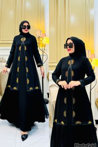 Gamis Abaya arab Turkey KINARI Bordir Tempel Bahan Jersey TERBARU COD