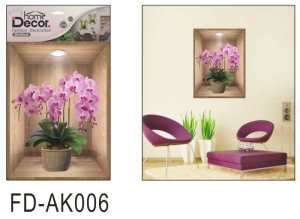 NEW Wall Sticker 3D Effect Potted Green Plants Theme DIY Living Room Bedroom Decoration Wall Art Decal H （1pcs）