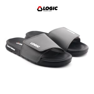 Logic - Sandal Pria Velcro Slide On Black