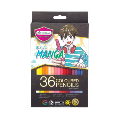 Master Art สีไม้ ดินสอสีไม้ 36 สี รุ่น Manga โทนสีวาดการ์ตูน – จำนวน 1 กล่อง