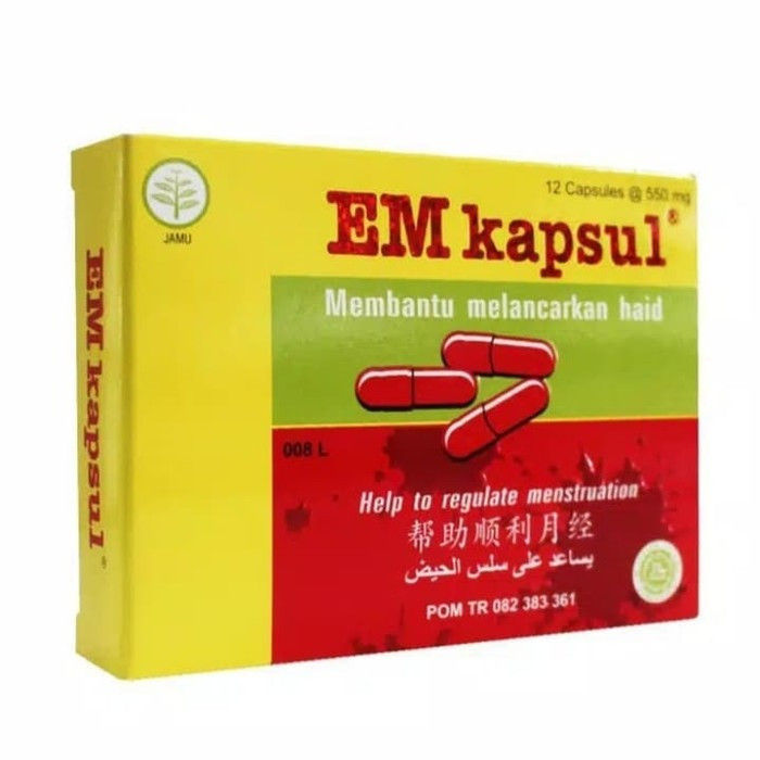 EM Kapsul 12 Kapsul M Kapsul Borobudur Herbal Suplemen Kesehatan Wanita - Obat Terlambat Datang Bulan / Haid Tidak Teratur / Pelancar Haid Menstruasi