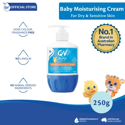 QV Baby Moisturising Cream 250g Pump Vitamin B3 Release Itchiness Suitable for Babys Delicate Dry & Sensitive Skin