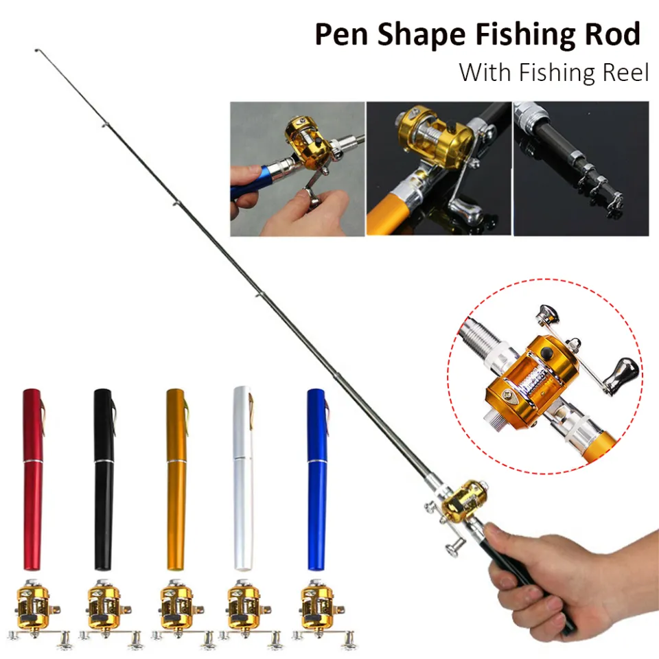 Pocket Telescopic Mini Fishing Pole Pen Shaped Fishing Rod with Spinning  Reel