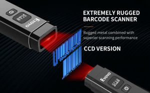 Eyoyo Heavy Duty Industrial 1D Mini Bluetooth Barcode Scanner Wireless Metal Housing Drop Resistance Portable Bar Code Reader for Retail Warehouse Inventory Management Work with iPhone Android iOS