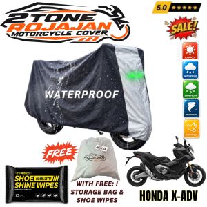 Honda X-Adv 2Tone Rojajan Motor Cover Waterproof with Wipes & Rojajan Sticker+Bag Stylish Motorcycle Cover safe sa Ulan