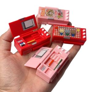 DYJJD ขนาดเล็กมากๆ กล่องดินสอบ้านตุ๊กตา ของเล่นจำลองสถานการณ์ ฉากจำลอง กล่องเครื่องเขียนขนาดเล็ก ของขวัญสำหรับเด็กผู้หญิง การออกแบบเหมือนจริง โมเดลกล่องดินสอ อุปกรณ์ประกอบฉากการถ่ายภาพ