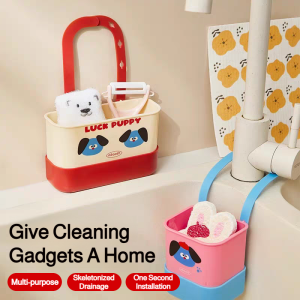 WallMounted Faucet Drainer Basket Above Vanity Bathroom Organizer