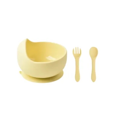 Day One Quality Baby Silicone Feeding 5pcs Set Food Grade Suction Set Makan Bayi Silikon 5-dalam-1