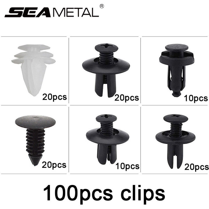 Car Panel Clips 100-Pack 6mm Black Plastic Push Rivets - Car Panel ...