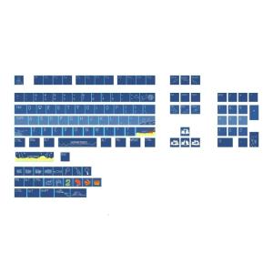 Full 128 Keys Keycaps XDA Profile PBT Keycaps Blue Swim Style Keycaps 5-Sided Sublimation ​Keycaps