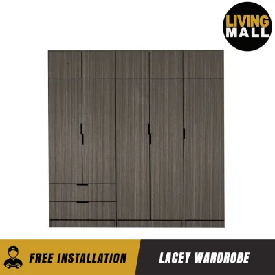 Living Mall Lacey Series Customizable Modular Wardrobe up to 10-Door in 4 Colours