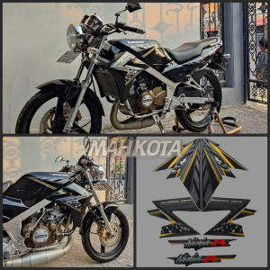STRIPING STICKER LIS LES POLET Stiker  motor Kawasaki ninja r 2014 hitam full list body standar