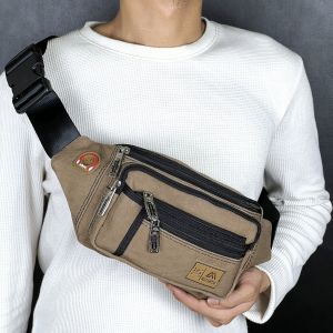 Tas Selempang Pria POLO AMSTAR Canvas Waistbag Slingbag Casual Multifungsi Tas Pinggang Cowok Kanvas