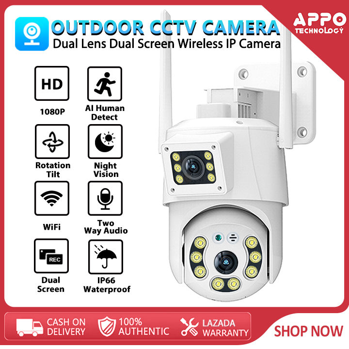 V380 PRO Q8 PLUS Dual lens CCTV camera Outdoor waterproof HD 1080P ...