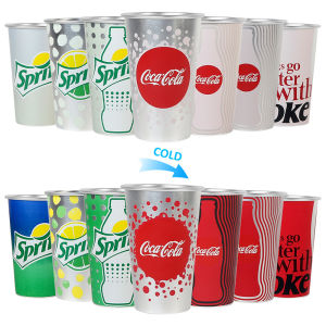 450ML Cold Cup Reusable Color Changing Cup Beer/Coffee Cup Stainless Steel Aluminum Cup
