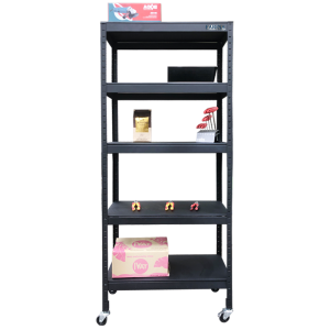 Kệ có bánh xe 5 tầng đa năng 81cm màu đen FABINA