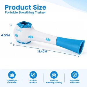 Breathing Trainer Adjustable Resistance Handheld Lung Expansion Training Tool Increase Lung Capacity Running Abdominal Exerciser