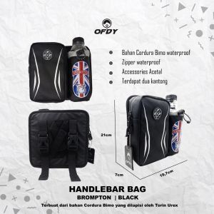 Tas Stang Sepeda Lipat Handlebar Bag Folding Bike Bahan Cordura Waterproof Original Genbike
