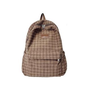 Travel Bag for Teens Corduroy Lattice Backpack School Backpack Leisure Bag Large Capacity Daypacks Harajuku Backpack