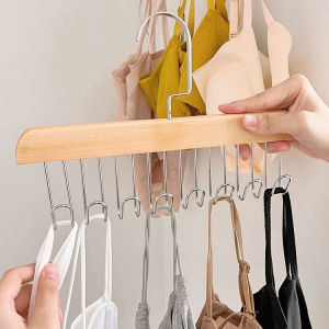 ไม้แขวนเสื้อ ที่แขวนเสื้อ ไม้แขวนเสื้ออเนกประสงค์ ตะขอแขวนผ้า ตะขอไม้แขวน ไม้แขวน8ตะขอ หมุนได้ 360 องศา แข็งแรง ประหยัดพื้นที่